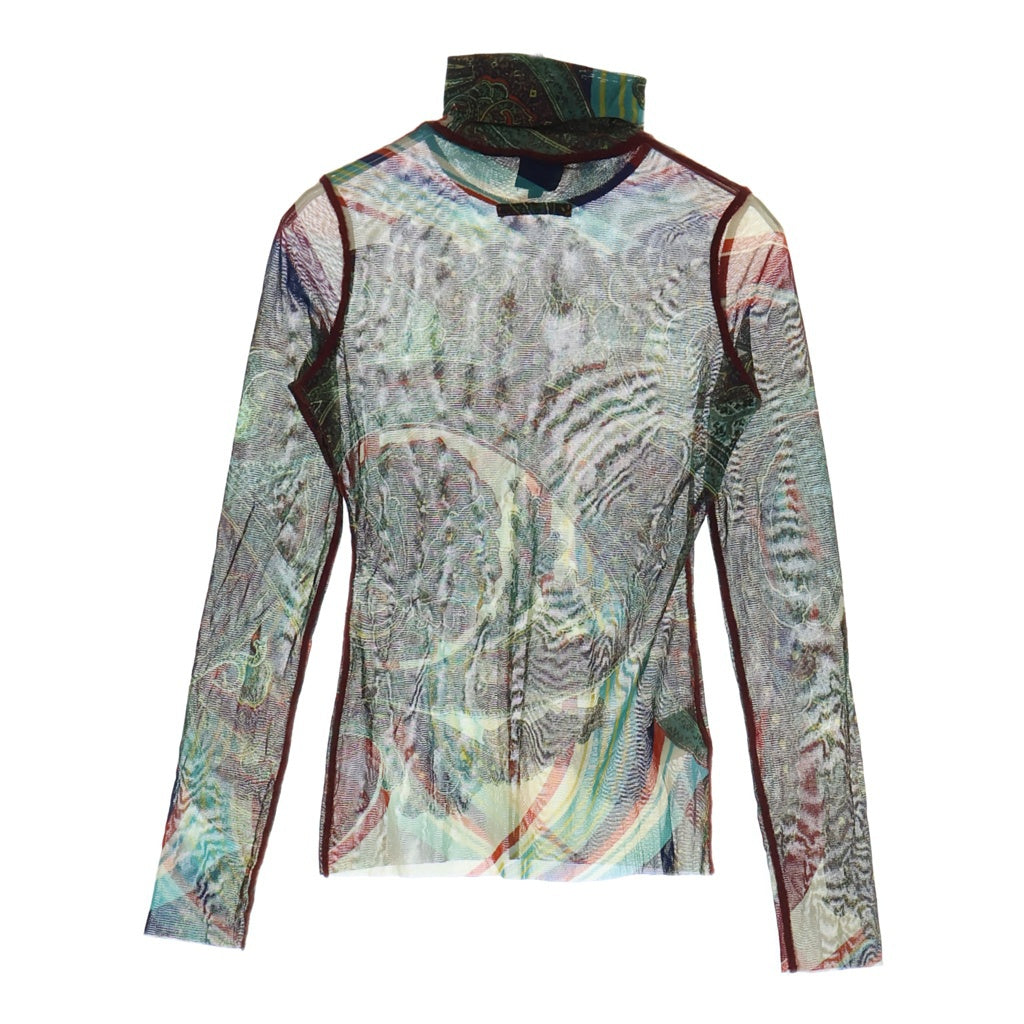 Jean Paul GAULTIER(ジャンポールゴルチエ) FEMME パワーネット ハイネック ペイズリー柄 メッシュトップ レディース マルチカラー