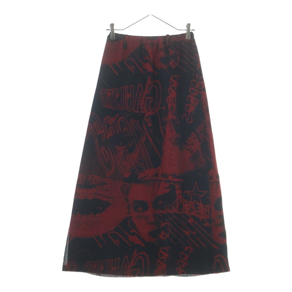 Jean Paul GAULTIER(ジャンポールゴルチエ) CLASSIQUE デザインロゴ ロングスカート レディース レッド
