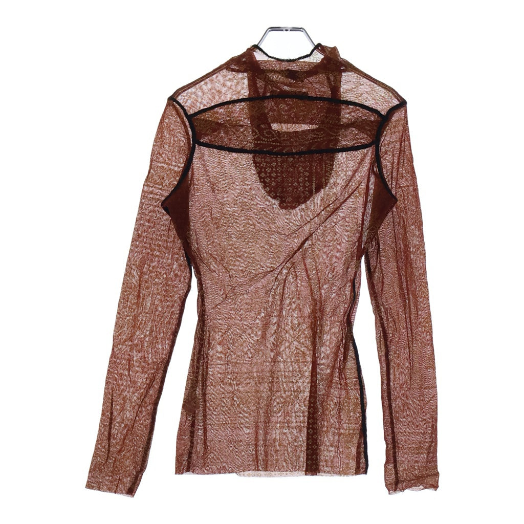 Jean Paul GAULTIER(ジャンポールゴルチエ) FEMME パワーネット オリエンタルタトゥー フーデッド メッシュトップ レディース レッド