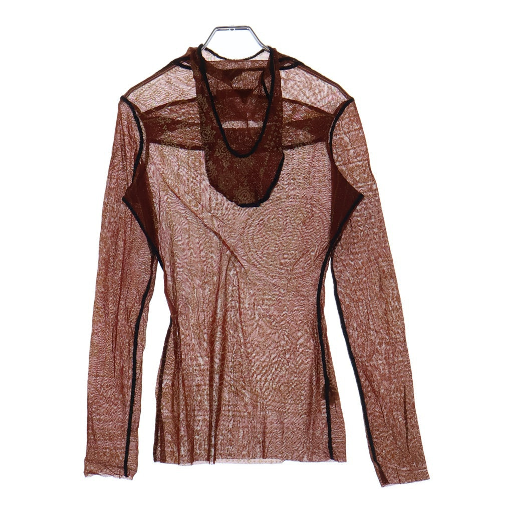 Jean Paul GAULTIER(ジャンポールゴルチエ) FEMME パワーネット オリエンタルタトゥー フーデッド メッシュトップ レディース レッド