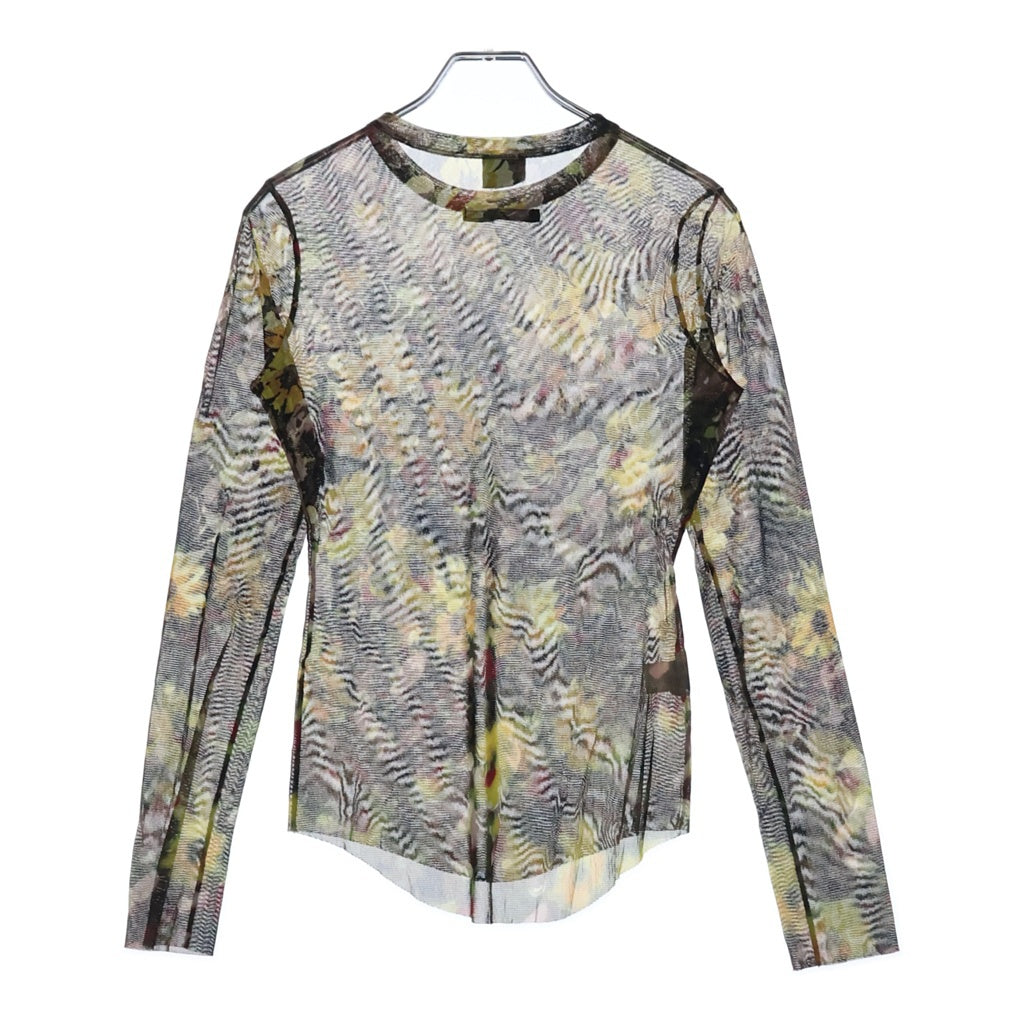 Jean Paul GAULTIER(ジャンポールゴルチエ) FEMME フラワーデザイン パワーネット メッシュ長袖シャツ マルチカラー レディース