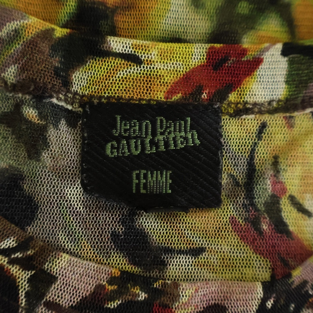 Jean Paul GAULTIER(ジャンポールゴルチエ) FEMME フラワーデザイン パワーネット メッシュ長袖シャツ マルチカラー レディース