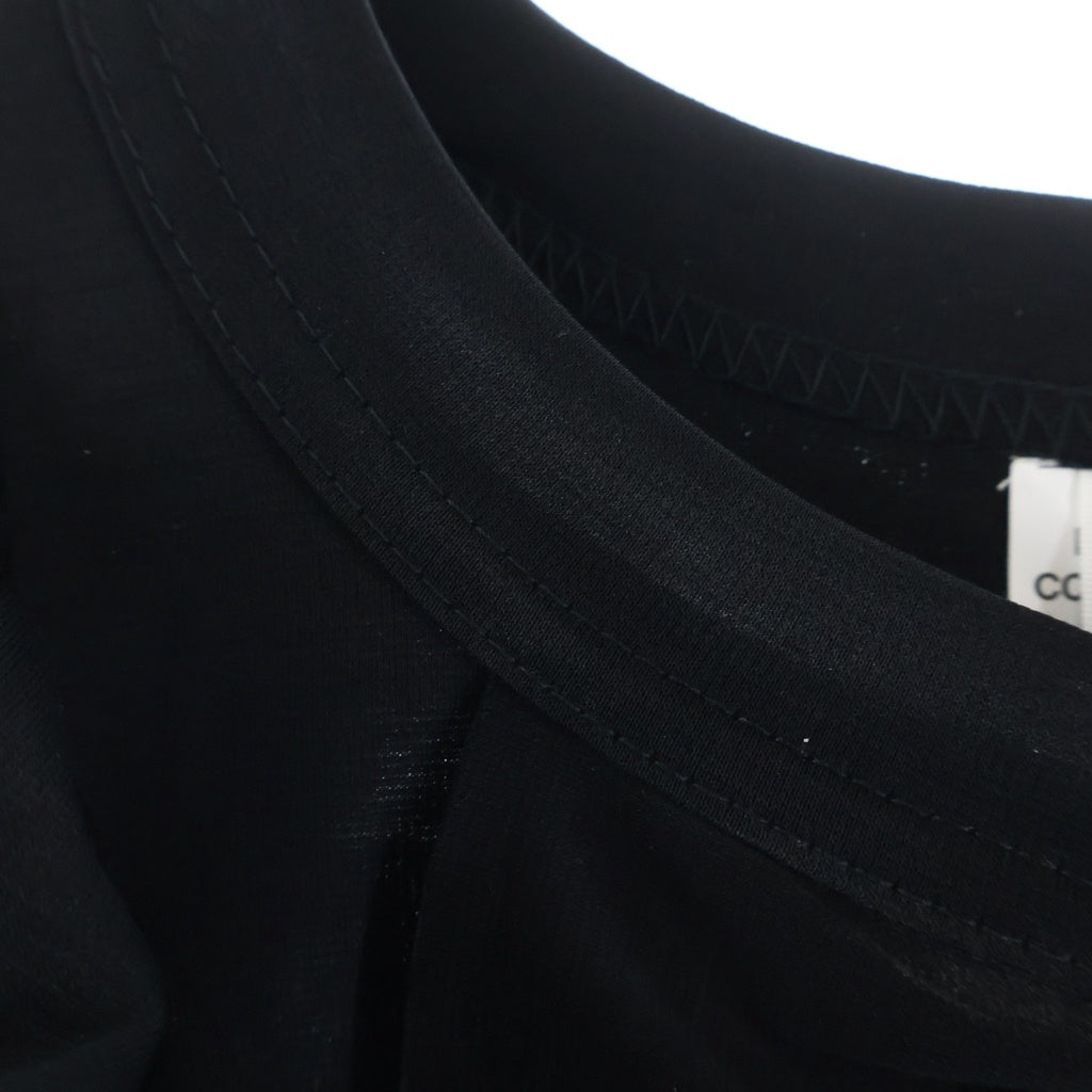NOIR KEI NINOMIYA(ノワール ケイニノミヤ) フリル コットン クルーネック 長袖Tシャツ カットソー トップス ブラック レディース 3M-T009