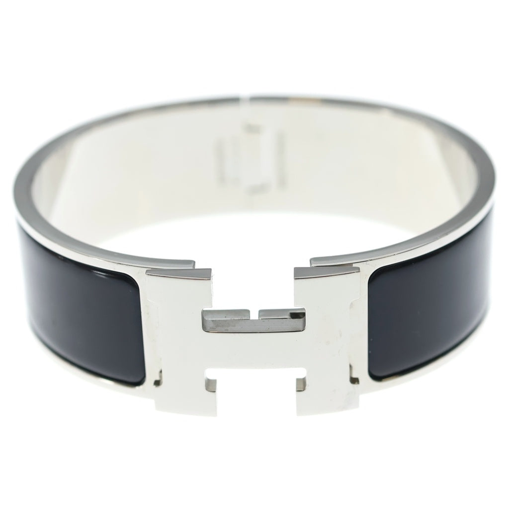 HERMES(エルメス) クリック クラックH GM エナメルブレスレット シルバー/ブラック レディース