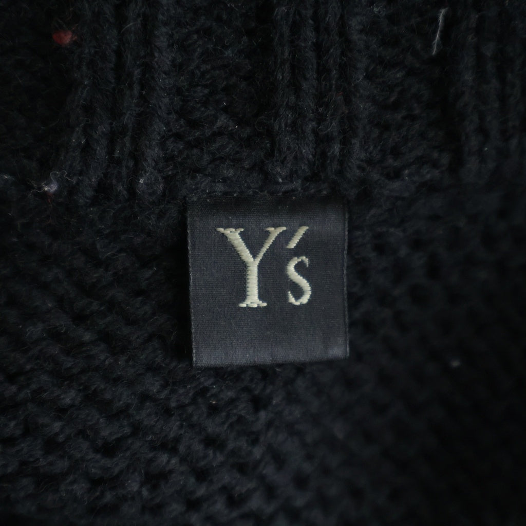 Y's(ワイズ) 22AW パッチワーク ウール混合 カーディガン レディース ブラック YE-K21-584