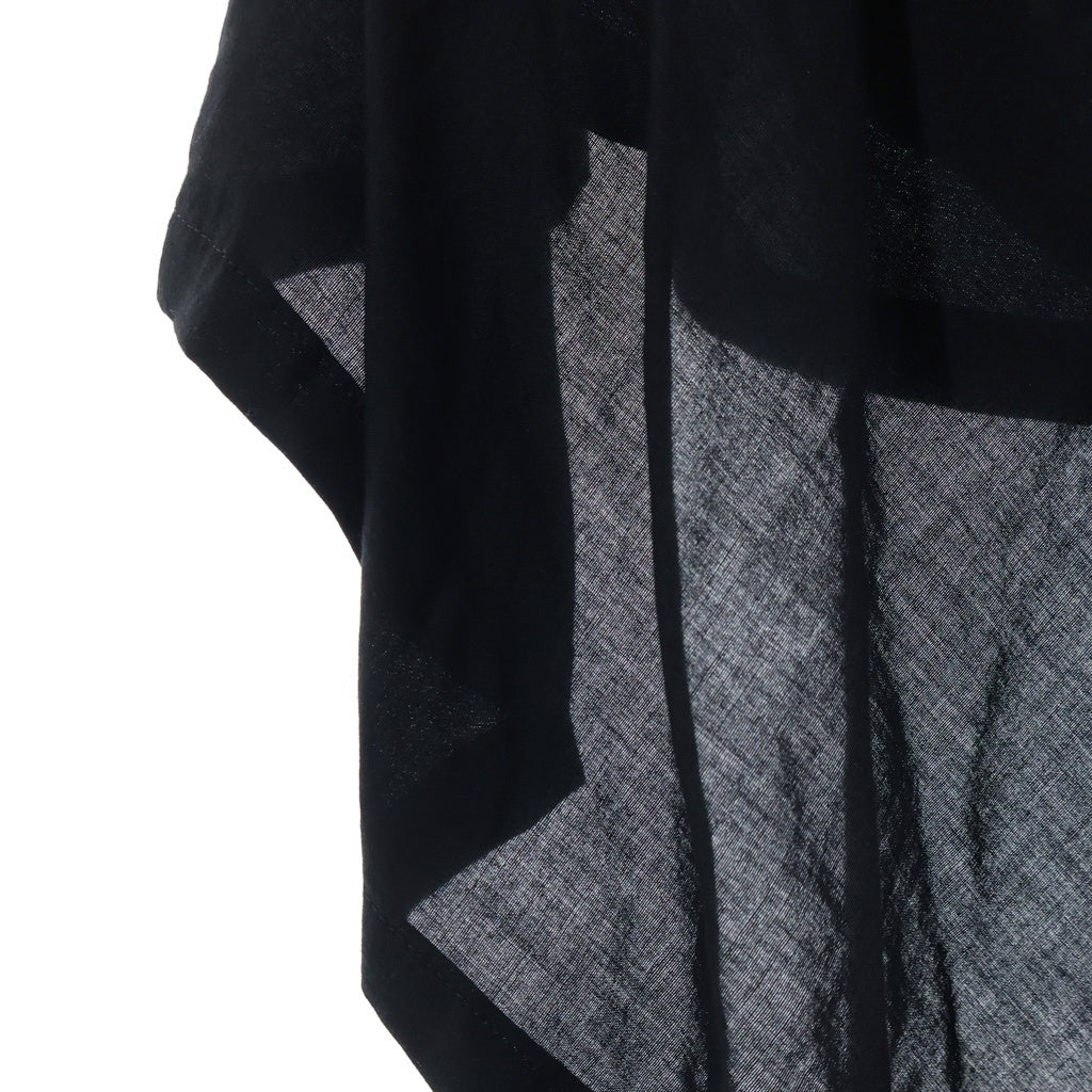 Y's(ワイズ) 22SS LAWN DRAPE TWISTED D-A 変形 ドレープドレス ワンピース レディース ブラック FG-D10-207
