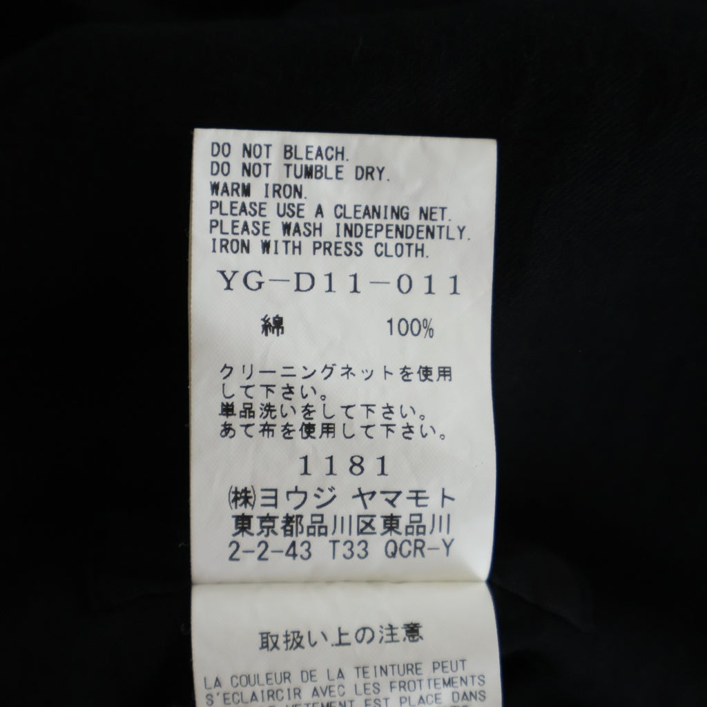 Y's(ワイズ) コットン サイドボタン アシンメトリースリーブ ワンピース ブラック レディース YG-D11-011
