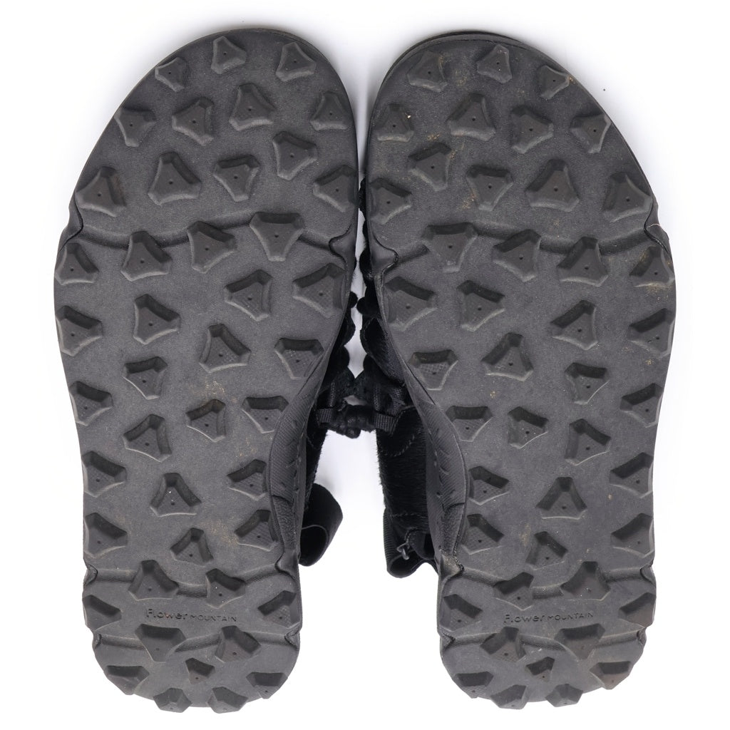 Y's(ワイズ) ×Flower MOUNTAIN PUMA PUNKU フラワーマウンテン プマプンク ハラコ レザー サンダル ブラック レディース US7/25cm FM97-A-001