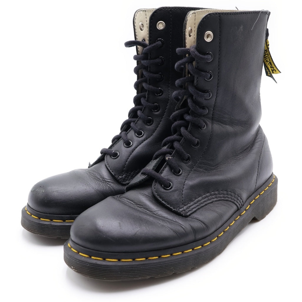 Dr.Martens(ドクターマーチン) ×Y's 10EYE ワイズ バックジップ レースアップ レザー ブーツ ブラック レディース