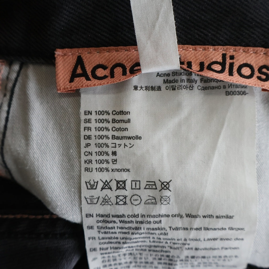 Acne Studios(アクネ ストゥディオズ) 1992M Slim-Fit Bootcut Jeans スリムフィットブーツカットジーンズ デニムパンツ ブラック B00306