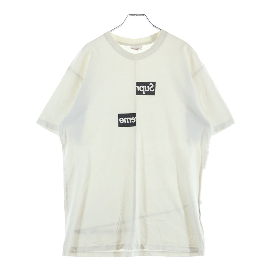 SUPREME(シュプリーム) 18AW ×COMME des GARCONS SHIRT Split Box コムデギャルソン シャツ スプリット ボックスロゴ 半袖Tシャツカットソー ホワイト