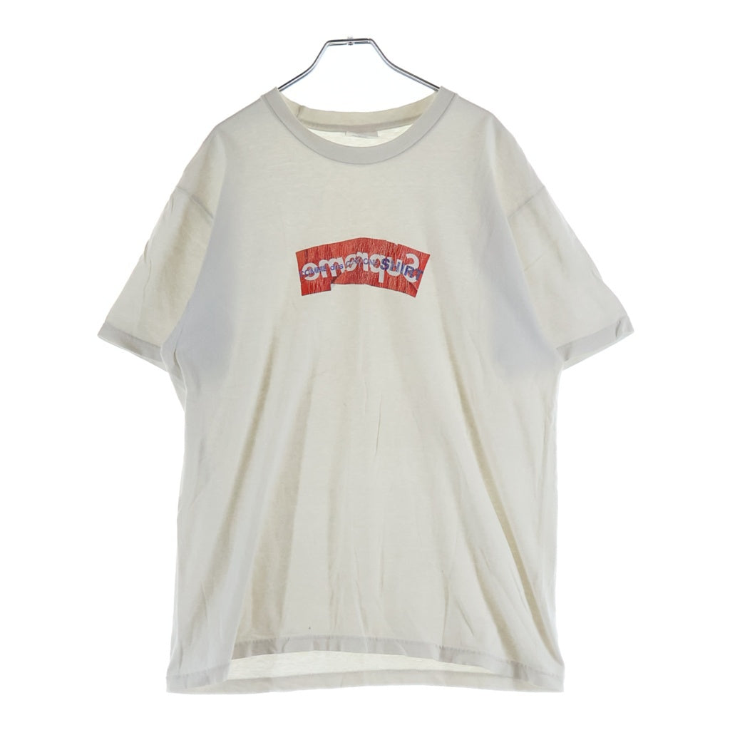 SUPREME(シュプリーム) 17SS ×COMME des GARCONS SHIRT Box Logo Tee コムデギャルソンシャツボックスロゴ 半袖Tシャツカットソー ホワイト