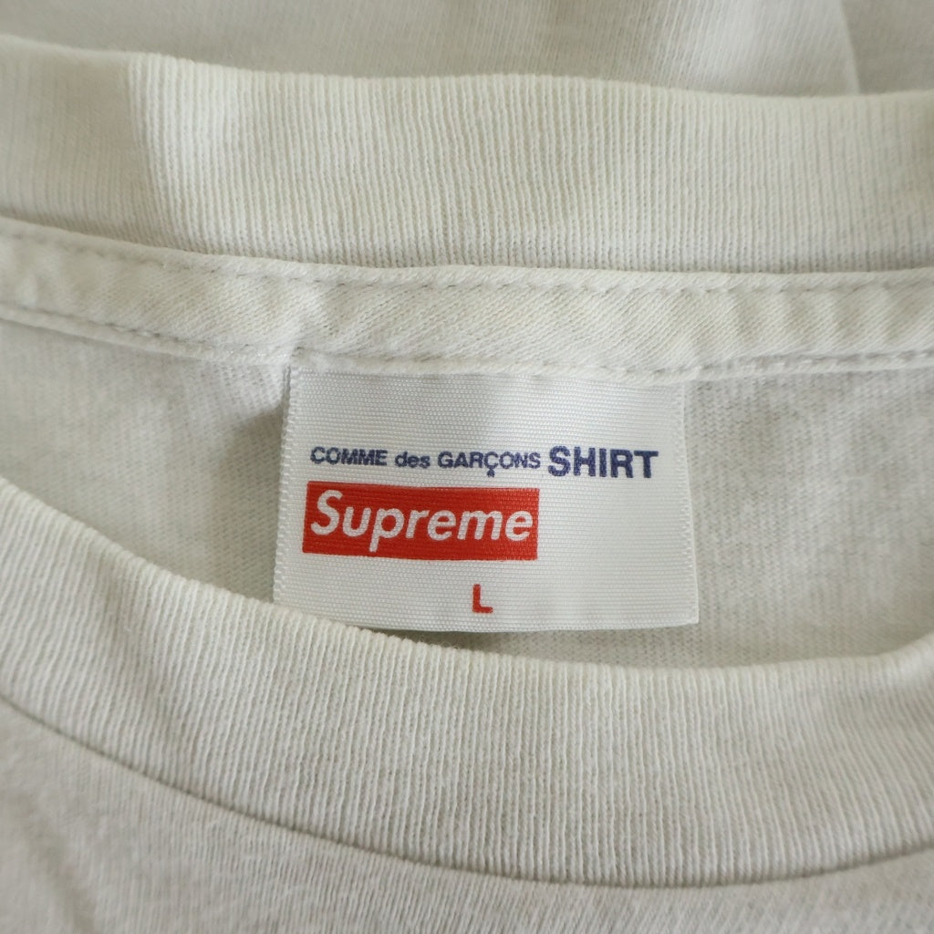 SUPREME(シュプリーム) 17SS ×COMME des GARCONS SHIRT Box Logo Tee コムデギャルソンシャツボックスロゴ 半袖Tシャツカットソー ホワイト