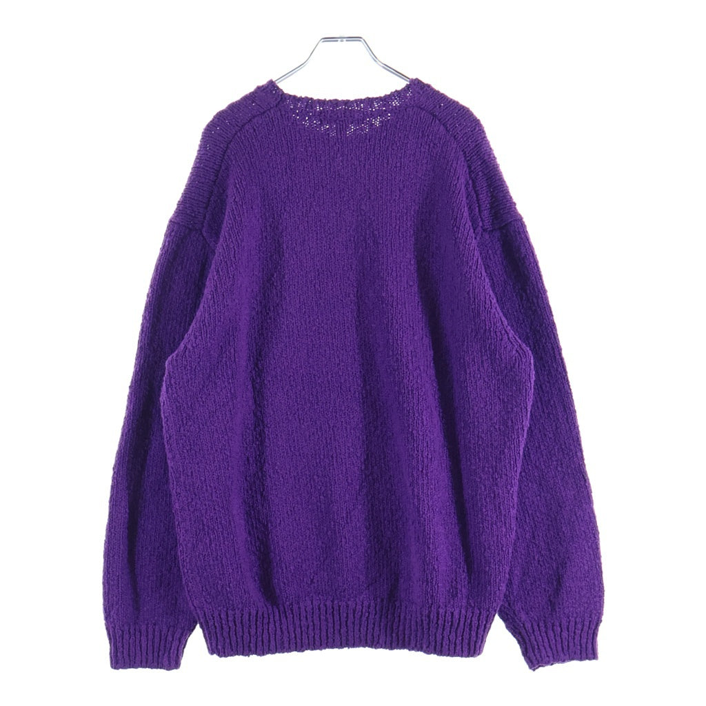 SUPREME(シュプリーム) 24SS Boucle Small Box Logo Sweater ブークレ スモールボックスロゴ クルーネック ニットセーター パープル