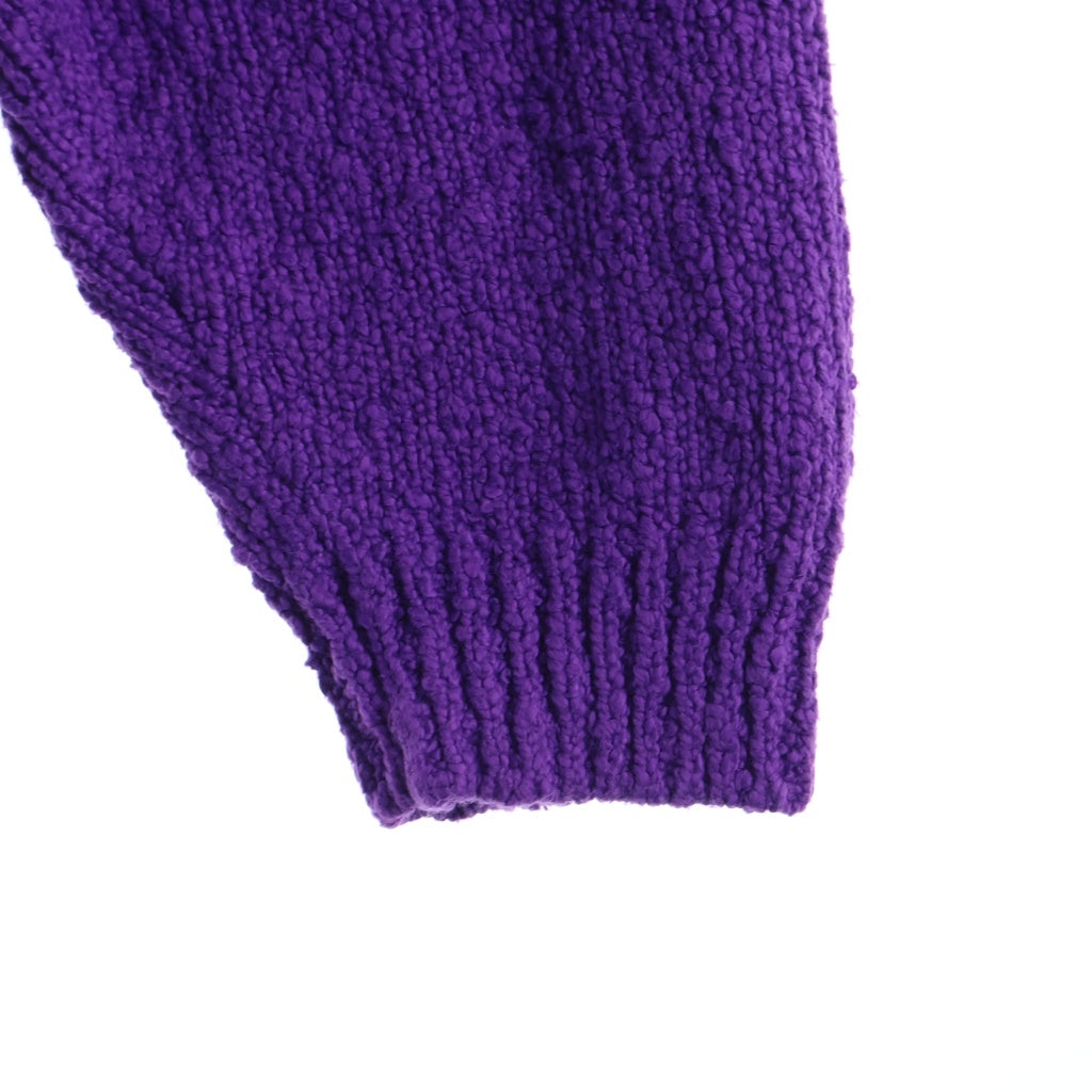SUPREME(シュプリーム) 24SS Boucle Small Box Logo Sweater ブークレ スモールボックスロゴ クルーネック ニットセーター パープル