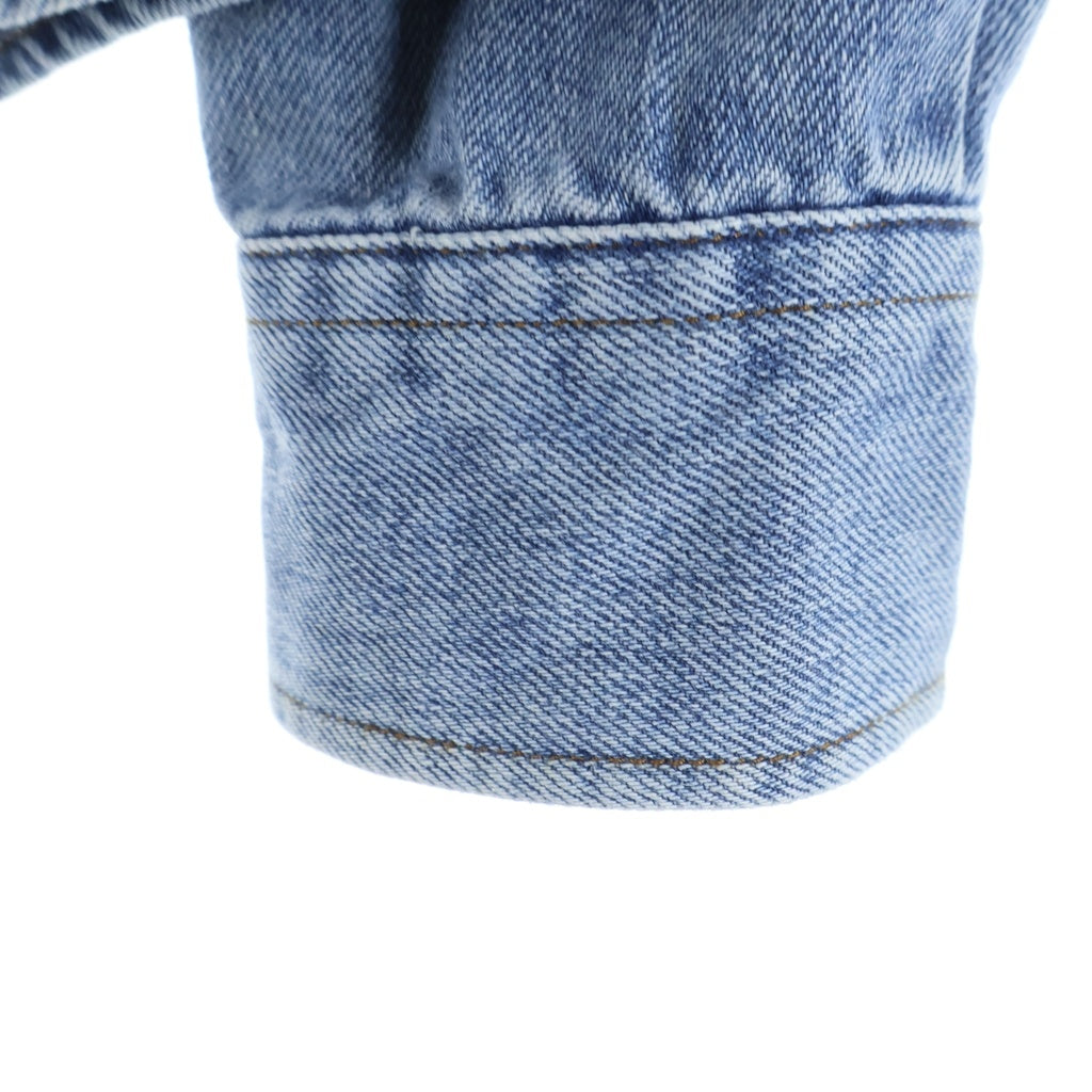 AMI Alexandre Mattiussi(アミアレクサンドルマテュッシ) AMI de Coeur ハートロゴ刺繍 ボタンダウン デニム 長袖シャツ インディゴ USH063.DE0056