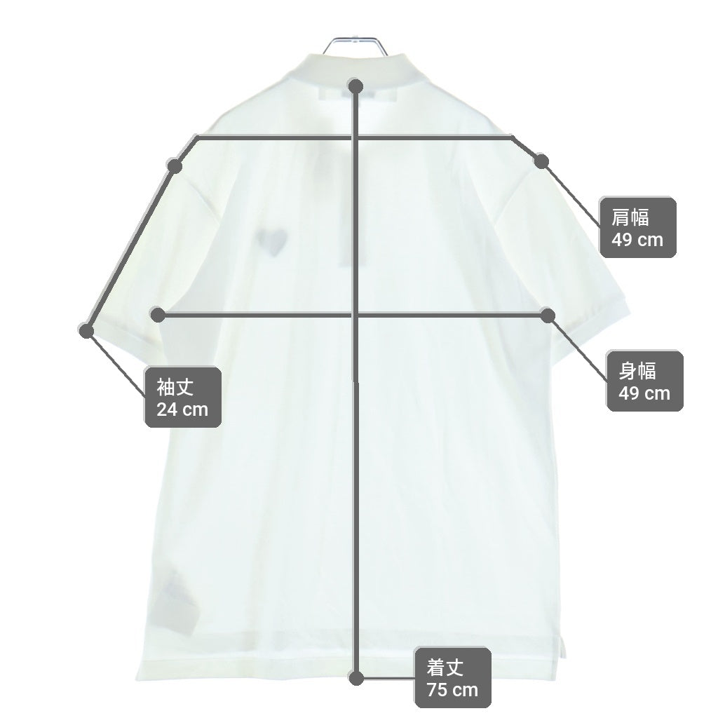 PLAY COMME des GARCONS(プレイコムデギャルソン) 25SS ハートロゴ刺繍 コットン 半袖ポロシャツ ホワイト AX-T066 AD2025/3