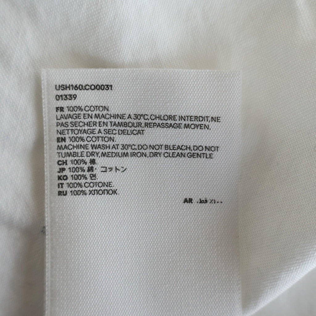AMI Alexandre Mattiussi(アミアレクサンドルマテュッシ) AMI de Coeur ハートロゴ刺繍 ボタンダウン 長袖シャツ ホワイト USH160.CO0031