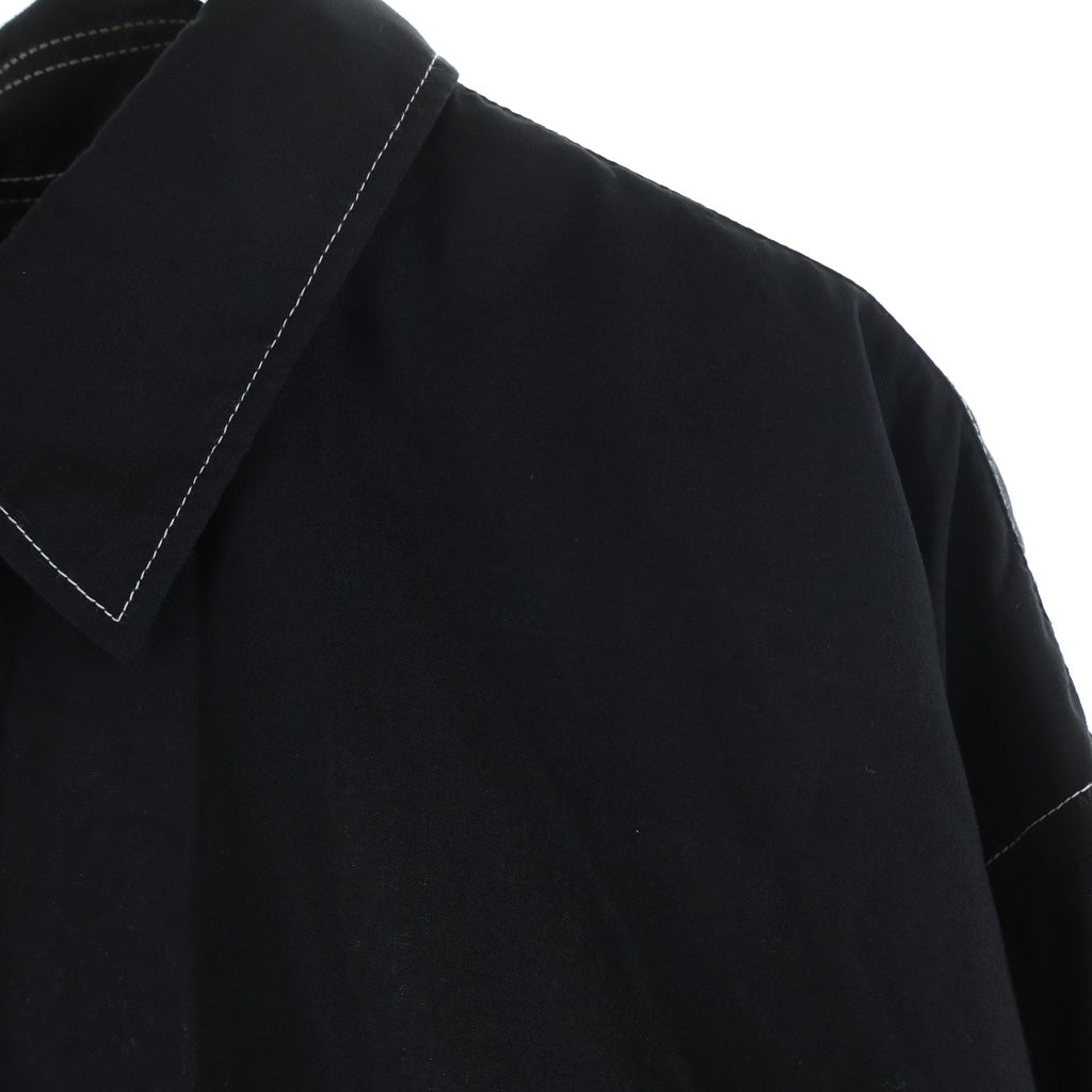 COMME des GARCONS HOMME DEUX(コムデギャルソン オムドゥ) 23AW 後染め加工 ポリエステル ステッチ 長袖シャツ ブラック DL-B022