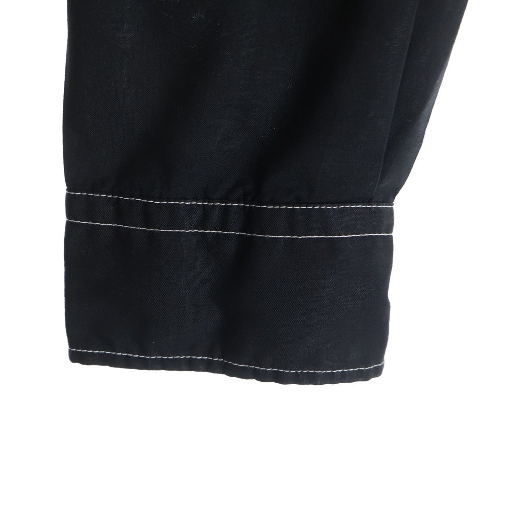 COMME des GARCONS HOMME DEUX(コムデギャルソン オムドゥ) 23AW 後染め加工 ポリエステル ステッチ 長袖シャツ ブラック DL-B022