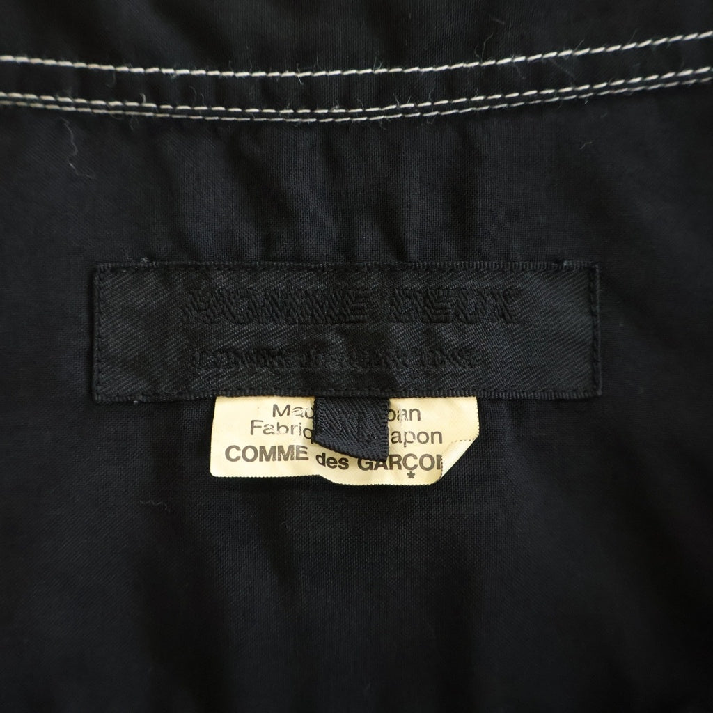 COMME des GARCONS HOMME DEUX(コムデギャルソン オムドゥ) 23AW 後染め加工 ポリエステル ステッチ 長袖シャツ ブラック DL-B022