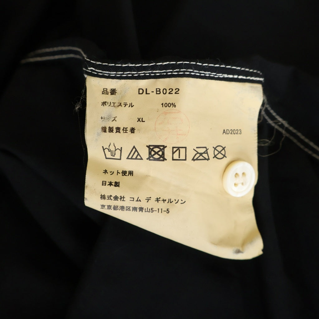COMME des GARCONS HOMME DEUX(コムデギャルソン オムドゥ) 23AW 後染め加工 ポリエステル ステッチ 長袖シャツ ブラック DL-B022