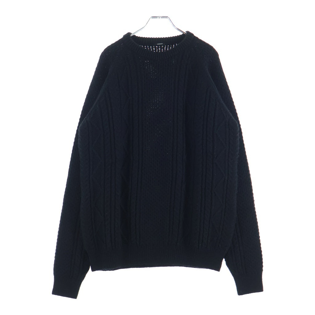 DENHAM(デンハム) ALAN KNIT SWEATER アラン ケーブル ウール ニット セーター ブラック 01-22-10-71-070