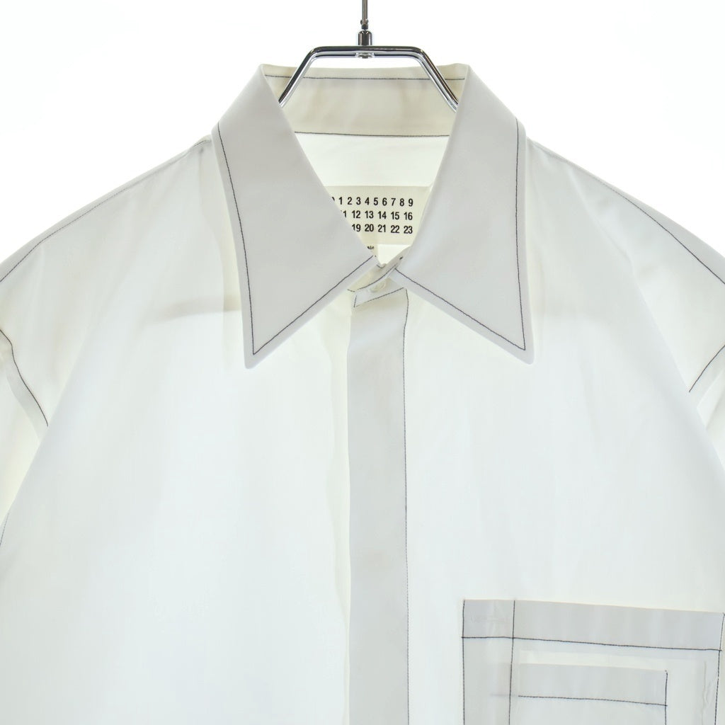 Maison Margiela(メゾンマルジェラ) 18SS Pocket Stitch Shirt ポケット ステッチ 長袖シャツ ホワイト S50DL0334 S43001