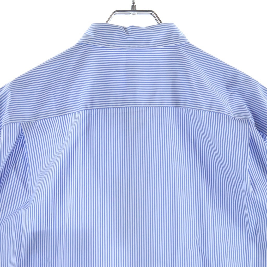 COMME des GARCONS SHIRT(コムデギャルソンシャツ) ストライプ パッチワーク 再構築 長袖シャツ ホワイト/ブルー W27070