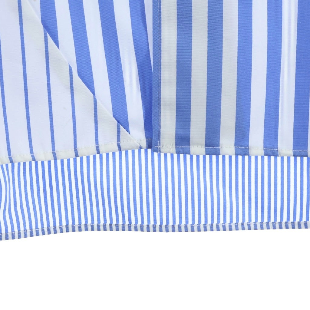 COMME des GARCONS SHIRT(コムデギャルソンシャツ) ストライプ パッチワーク 再構築 長袖シャツ ホワイト/ブルー W27070