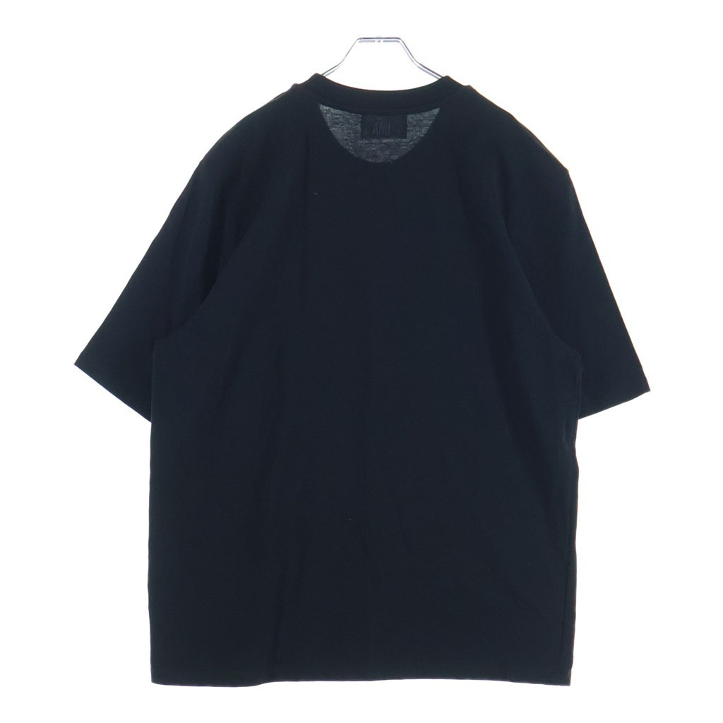 AMI Alexandre Mattiussi(アミアレクサンドルマテュッシ) AMI de Coeur ハートロゴ刺繍 クルーネック 半袖Tシャツ カットソー ブラック UTS004.726