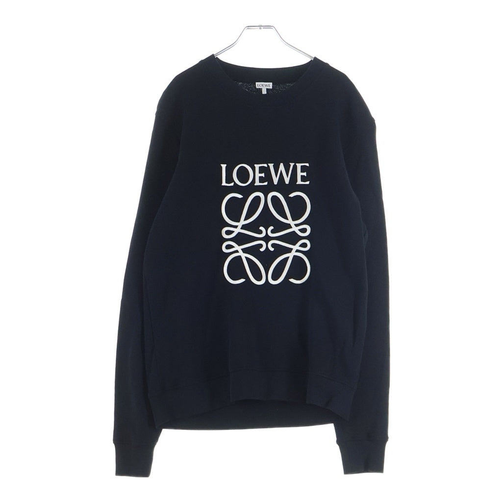 LOEWE(ロエベ) アナグラムロゴ刺繍 クルーネック スウェットトレーナー ブラック H61694100F