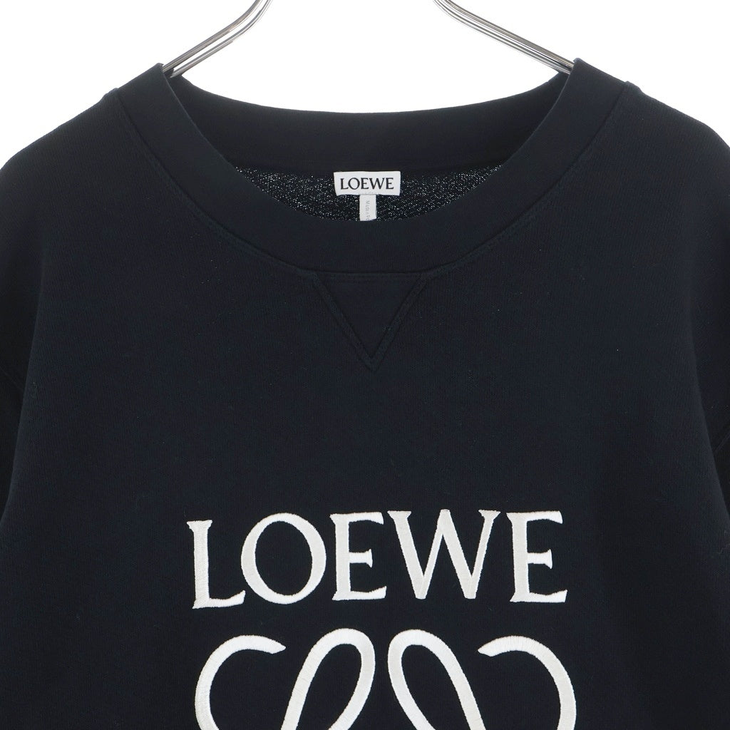 LOEWE(ロエベ) アナグラムロゴ刺繍 クルーネック スウェットトレーナー ブラック H61694100F