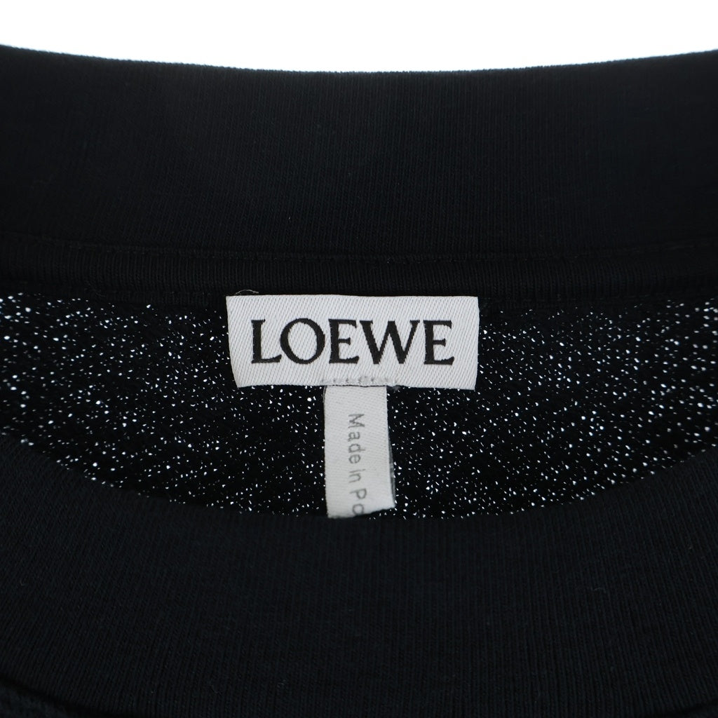 LOEWE(ロエベ) アナグラムロゴ刺繍 クルーネック スウェットトレーナー ブラック H61694100F
