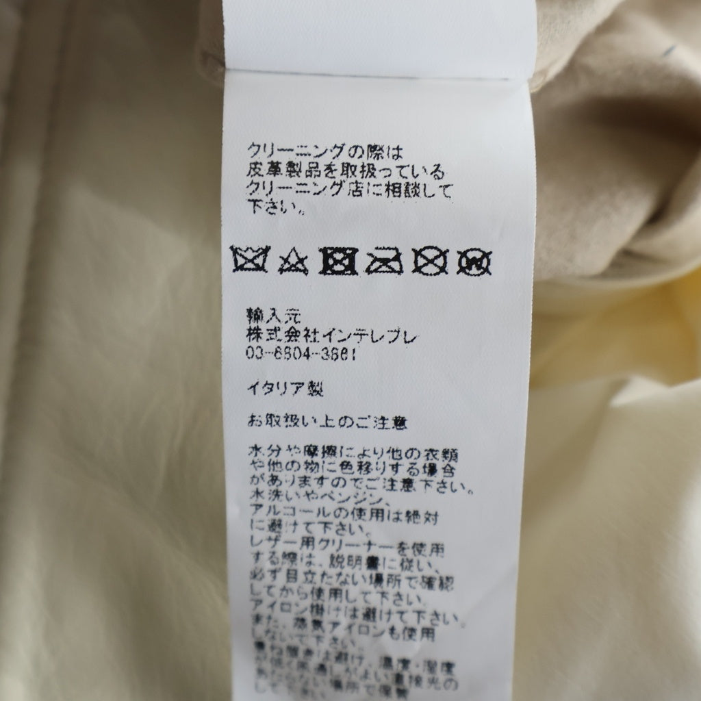 EMMETI(エンメティ) CERRETO チェレット ナッパレザー ナイロン フーデッド ハイブリッドダウン ジャケット ブルゾン ホワイト