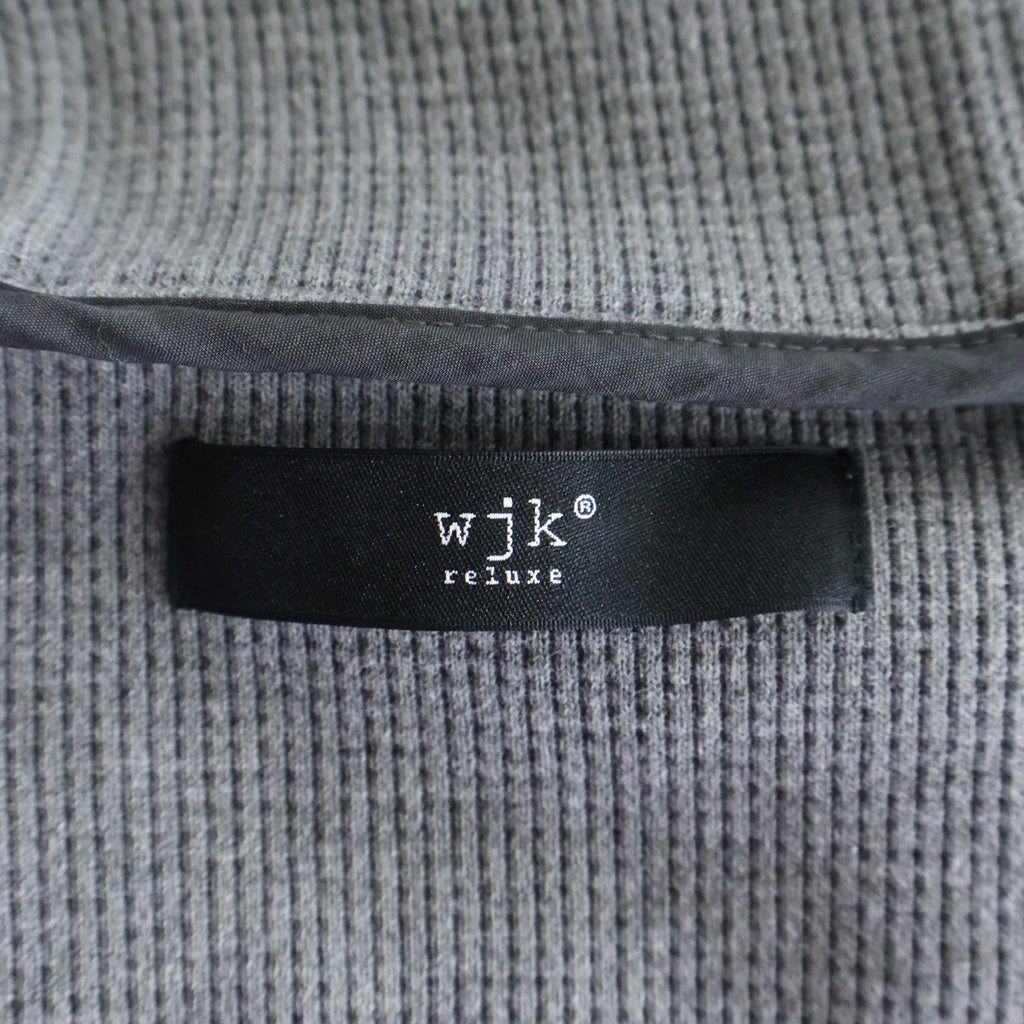 wjk(ダブルジェイケイ) TIGHT HEAVY WAFFLE HOODIE タイトヘビー ワッフル フーディー ジップアップ パーカー グレー WR25S-18