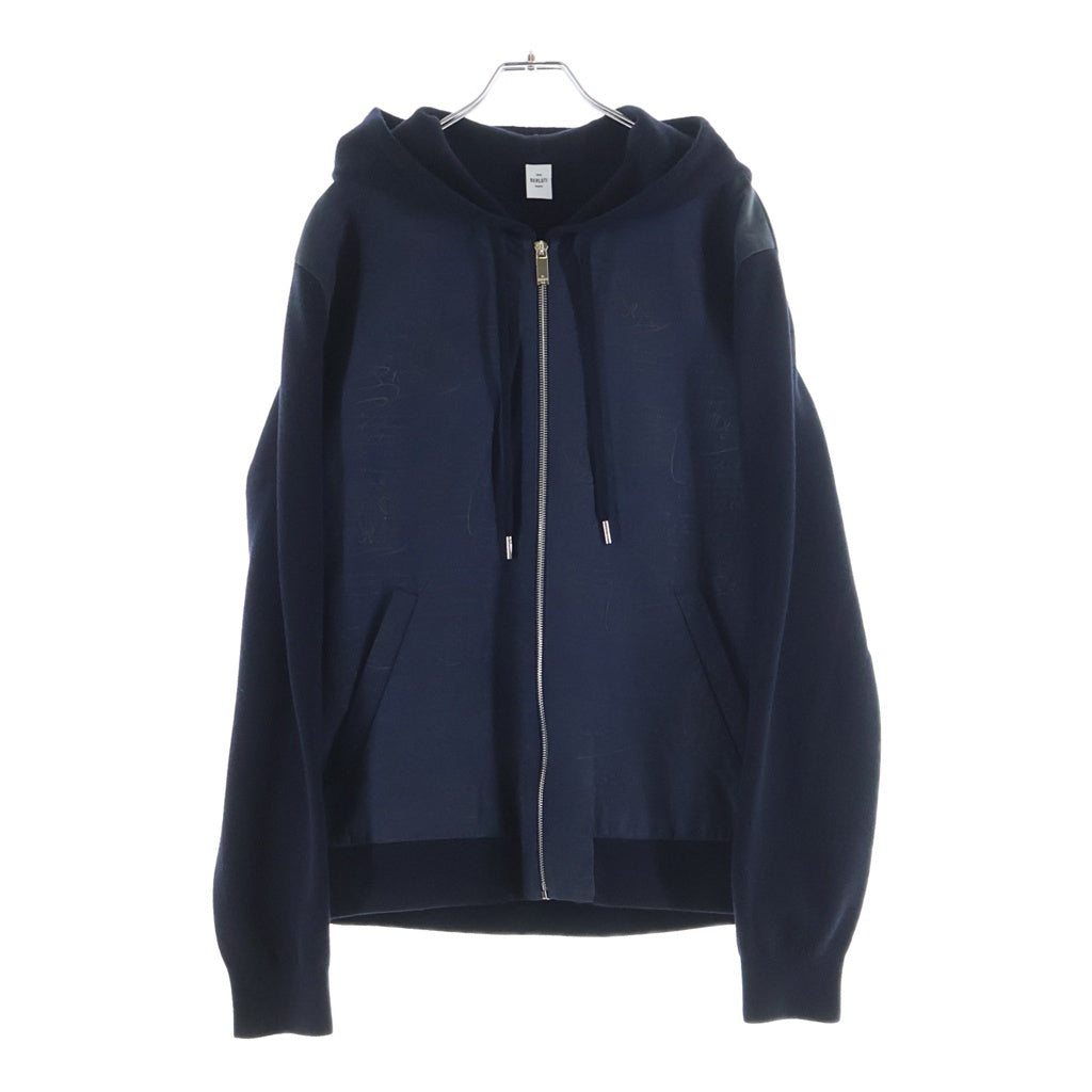 Berluti(ベルルッティ) カリグラフィ カシミヤ ウール レザー ジップアップ パーカー ネイビー R16KCL57YACQ