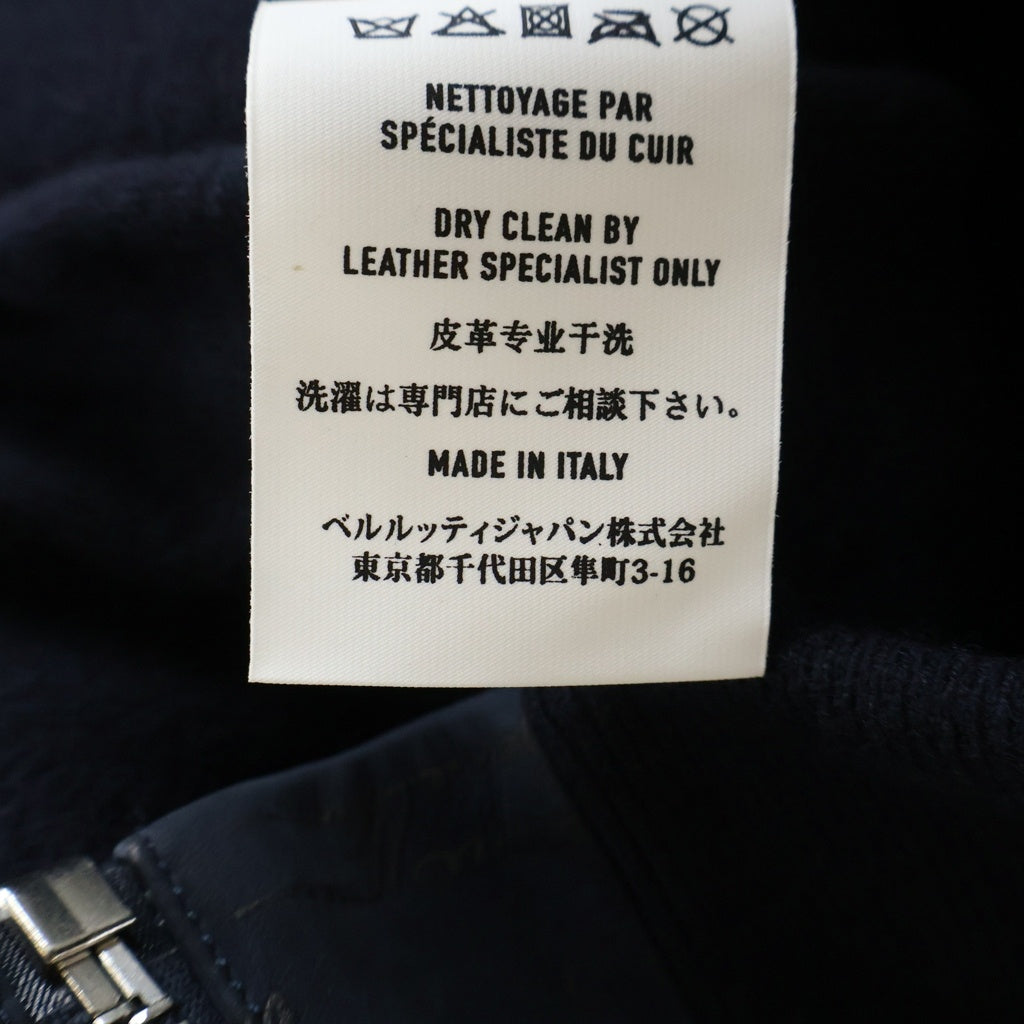 Berluti(ベルルッティ) カリグラフィ カシミヤ ウール レザー ジップアップ パーカー ネイビー R16KCL57YACQ
