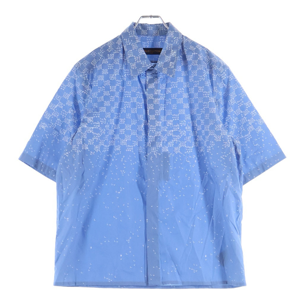 LOUIS VUITTON(ルイヴィトン) 22AW ダミエスプレッド フックディテール コットン 半袖シャツ ブルー RM222M NF4 HNS20W