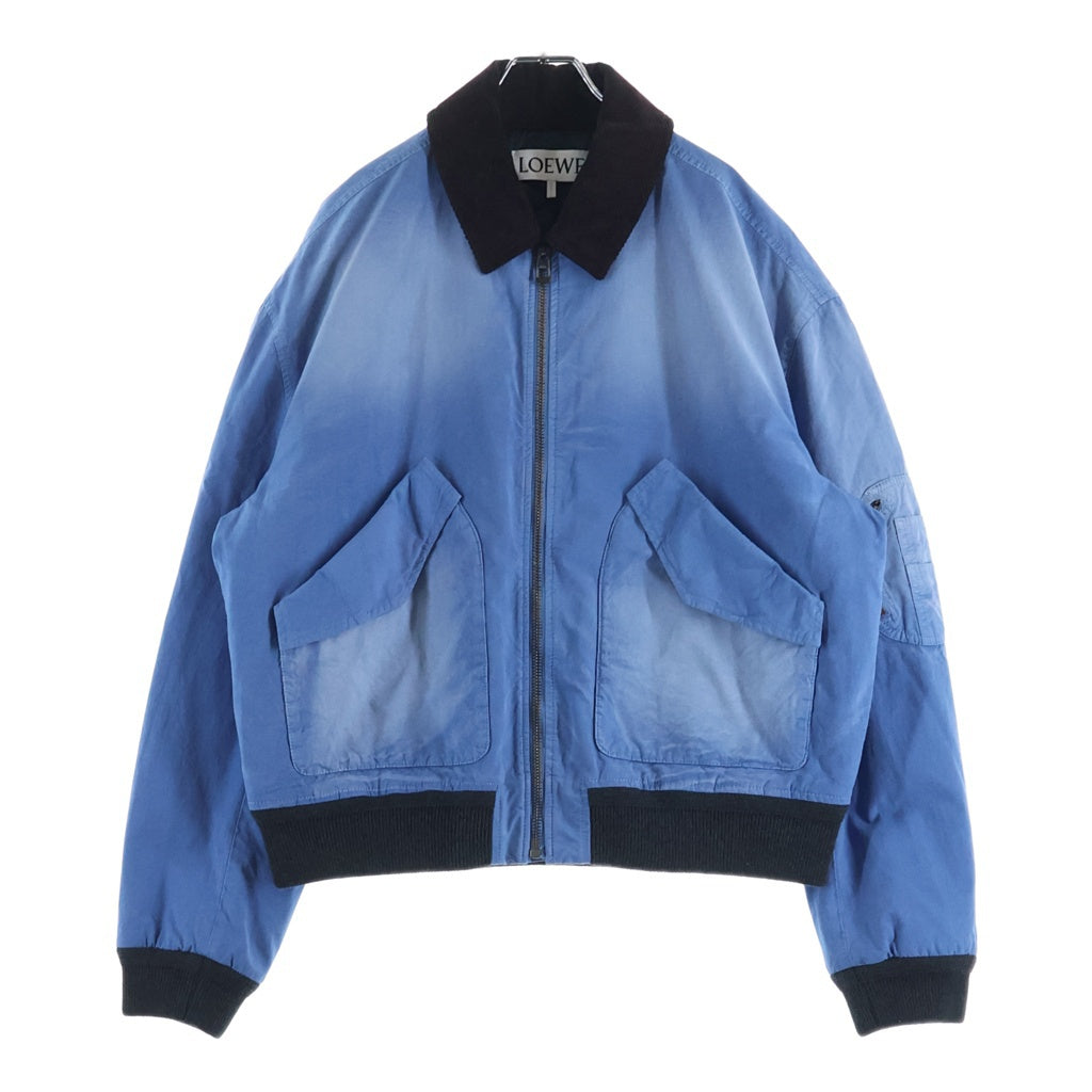 LOEWE(ロエベ) Corduroy Collar Bomber Jacket コーデュロイカラー コットン ボンバージャケット ブルゾン ブルー H526Y02X07