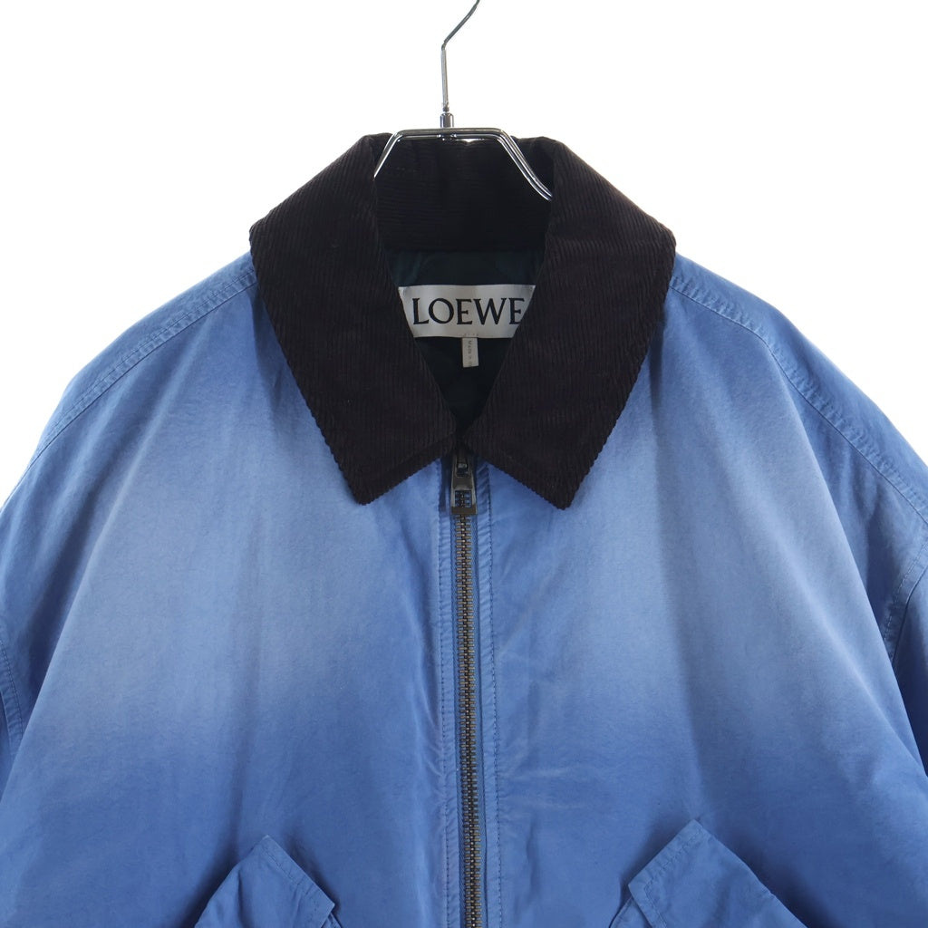 LOEWE(ロエベ) Corduroy Collar Bomber Jacket コーデュロイカラー コットン ボンバージャケット ブルゾン ブルー H526Y02X07