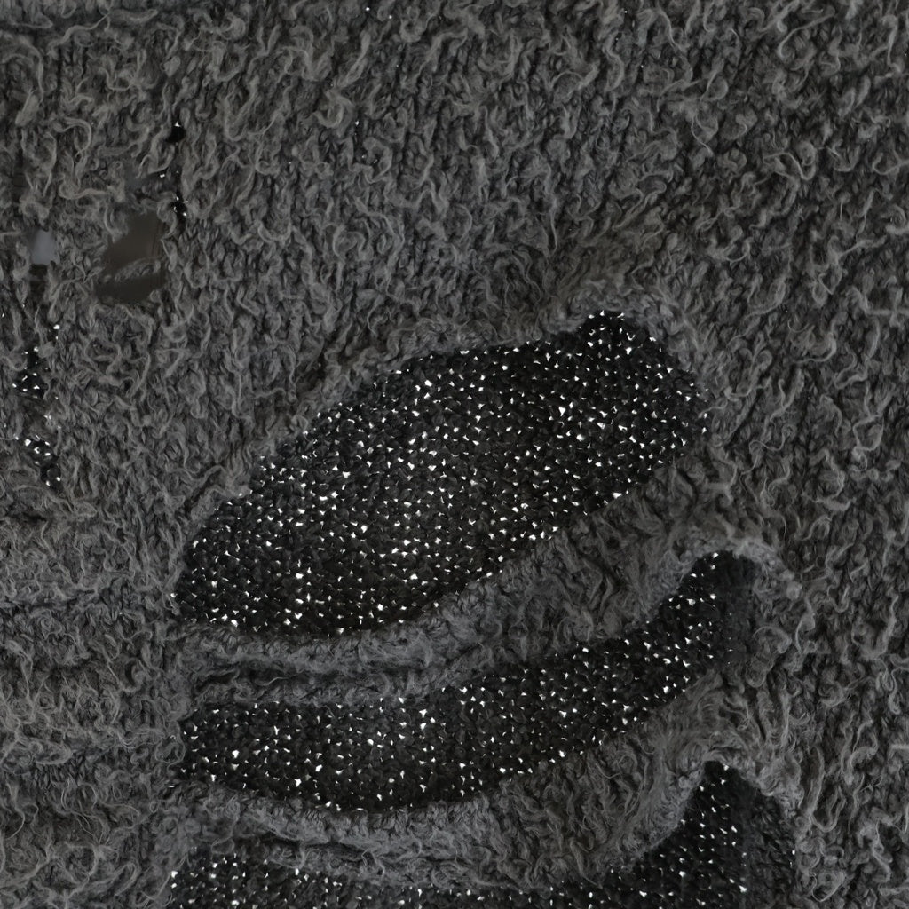 doublet(ダブレット) 25AW RIBCAGE KNIT PULLOVER ボーンデザイン リブゲージ ニットプルオーバー セーター グレー 25AW61KN192