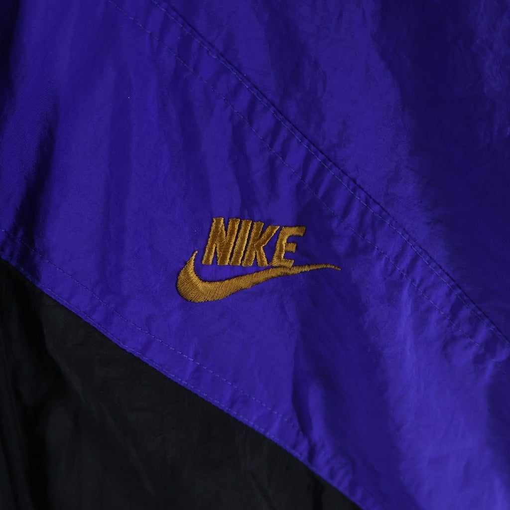 NIKE(ナイキ) 90S VINTAGE ヴィンテージ 銀タグ ロゴ刺繍 ナイロン トラックジャケット ブルー/ブラック