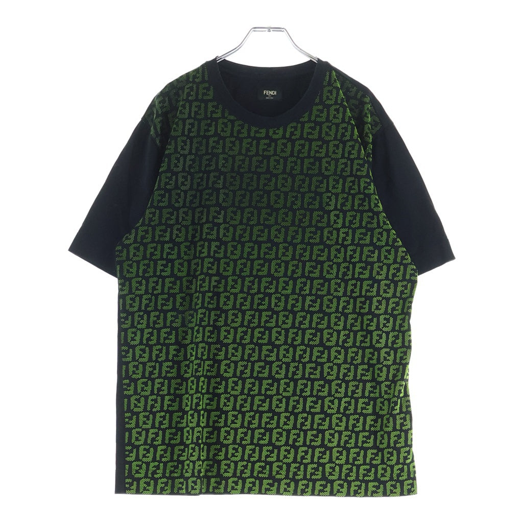 FENDI(フェンディ) ズッカ総柄 オーバーサイズ半袖Tシャツ ブラック/グリーン FY0936 A870
