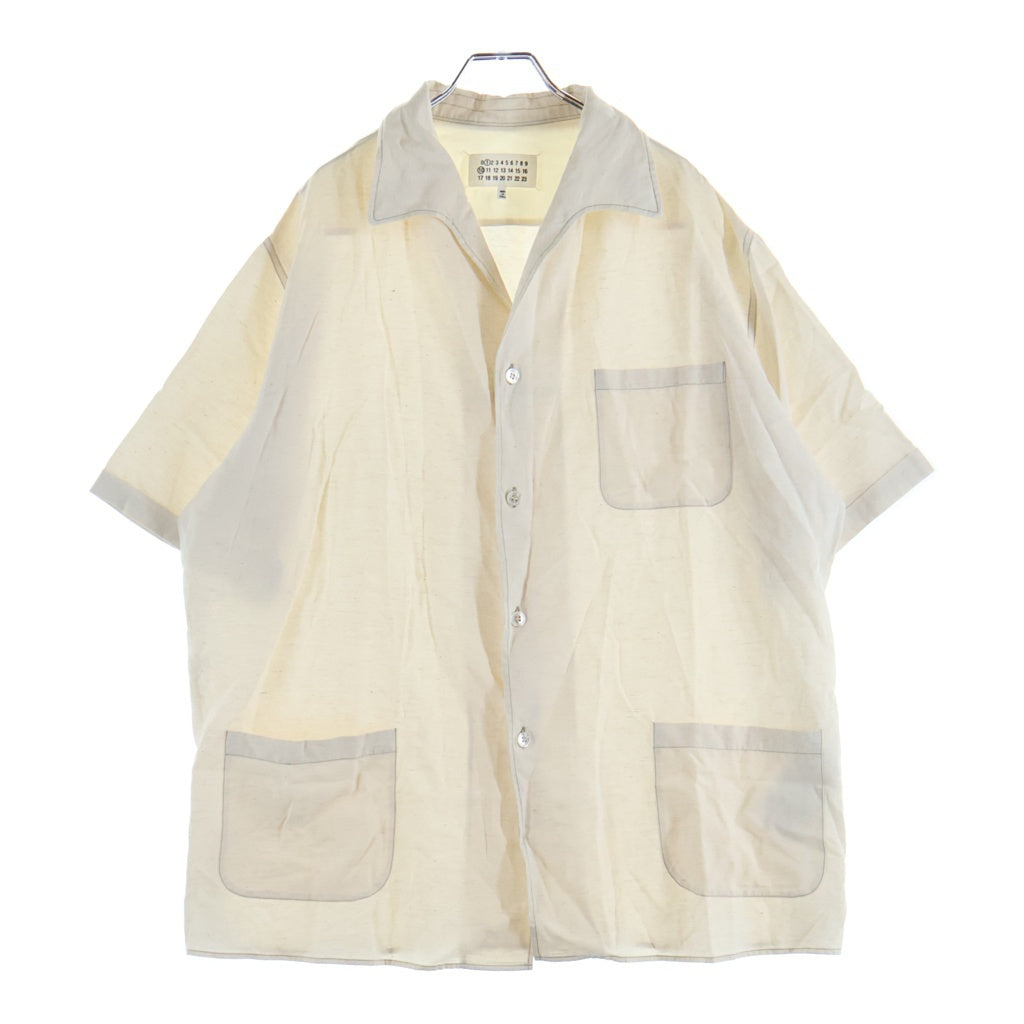 Maison Margiela(メゾンマルジェラ) アセテート コットン リネン オープンカラー 半袖シャツ アイボリー S50DR0009 M35267