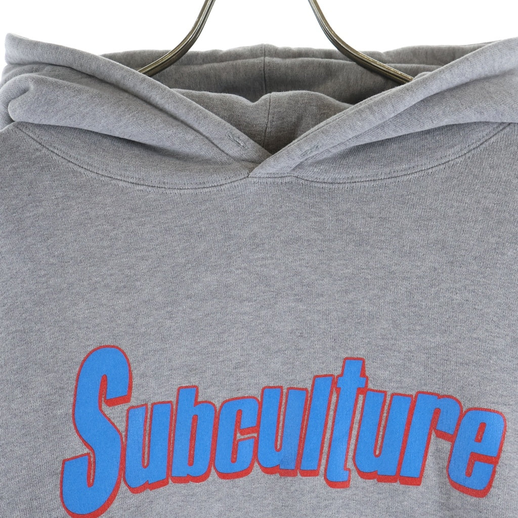 SUBCULTURE(サブカルチャー) ロゴプリント スウェット プルオーバーパーカー グレー