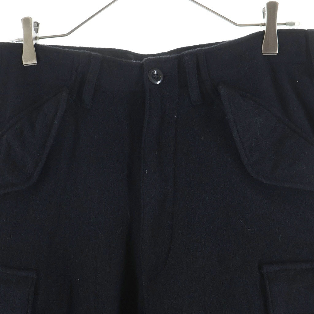 MINEDENIM(マインデニム) Shrunk Wool Cargo ウール 6ポケット カーゴパンツ ブラック 2510-7003