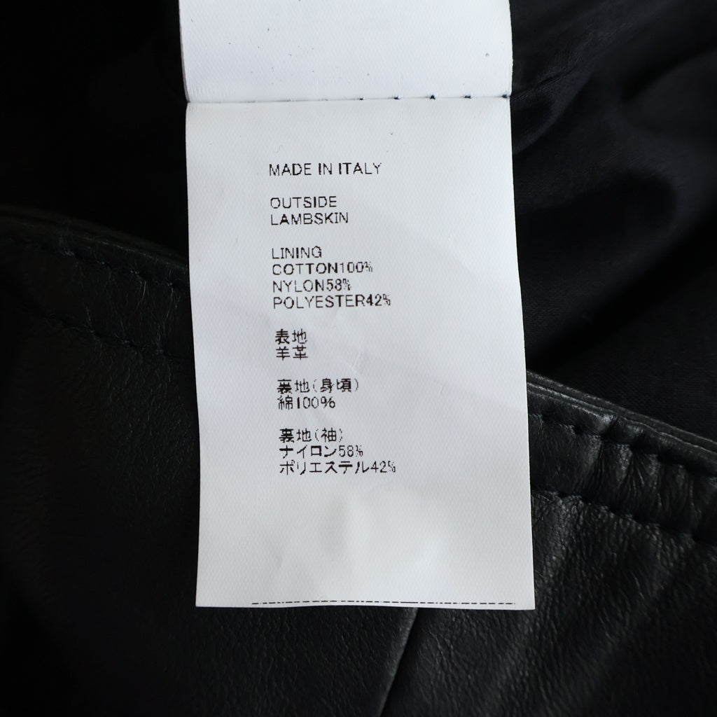 EMMETI(エンメティ) ラムスキン レザー シングルライダースジャケット ブラック