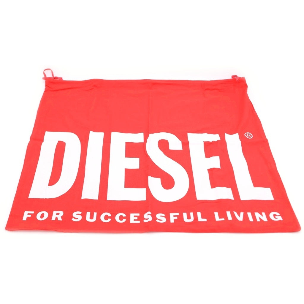 DIESEL(ディーゼル) CHARM-D SHOULDER L ラインストーンロゴチャーム キルティング デニムショルダーバッグ ブラック レディース