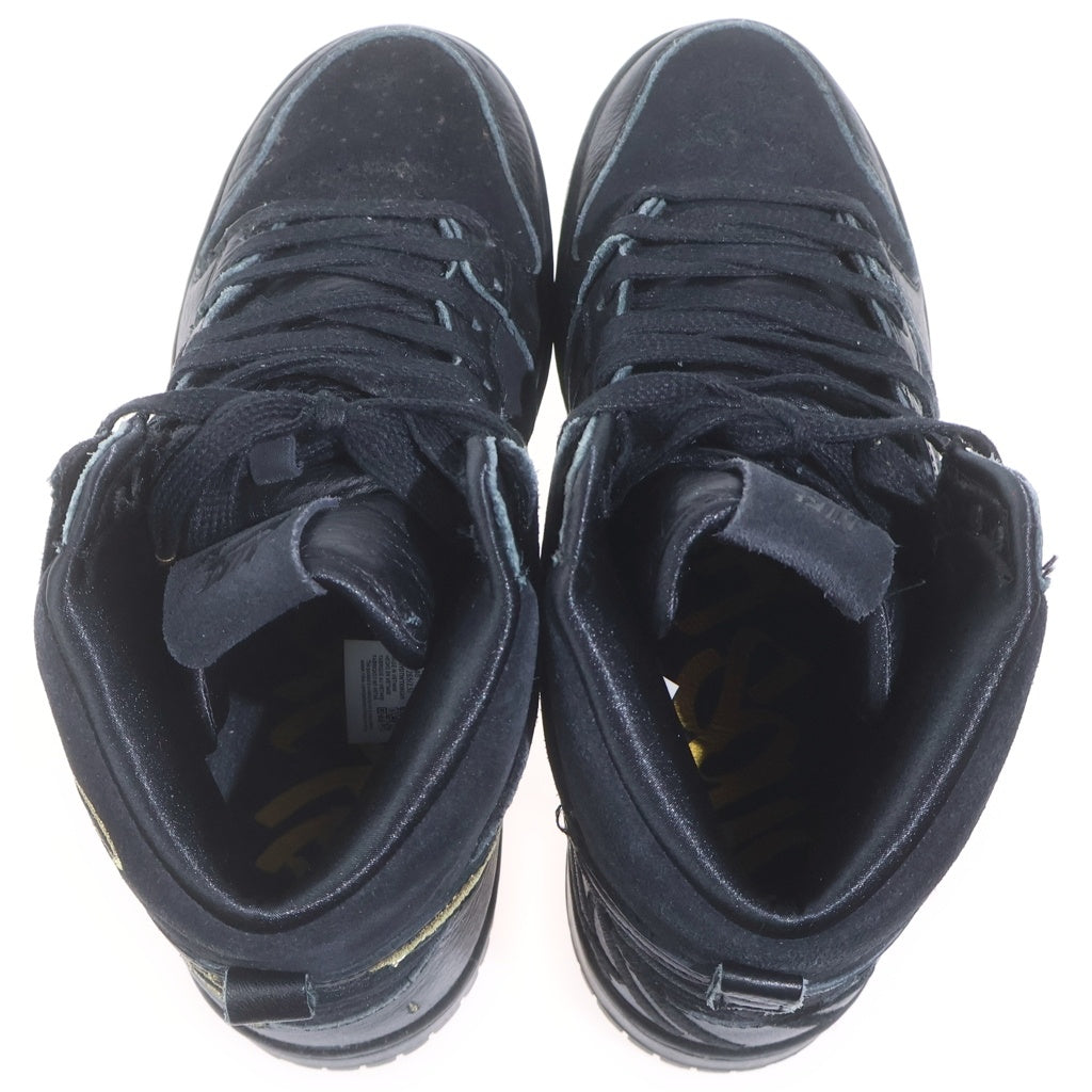 NIKE SB(ナイキエスビー) ×FAUST DUNK HIGH BLACK AND METALLIC GOLD ファウスト ダンク ブラック アンド メタリックゴールド ハイカットスニーカー US8.5/26.5cm DH7755-001